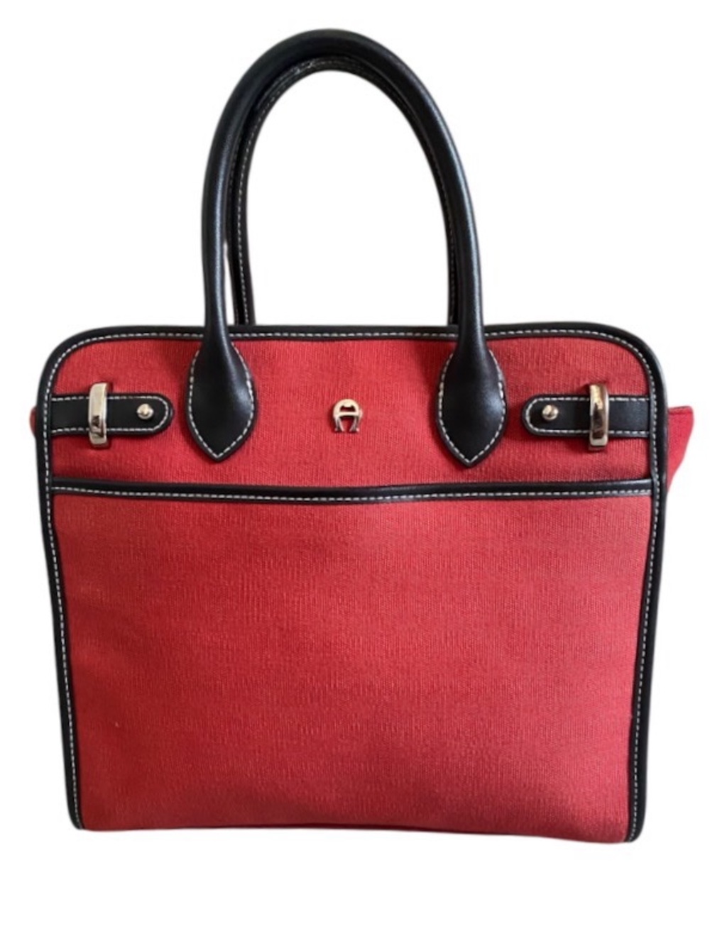 Etienne Aigner vintage canvas and leather trim tote(No Strap)